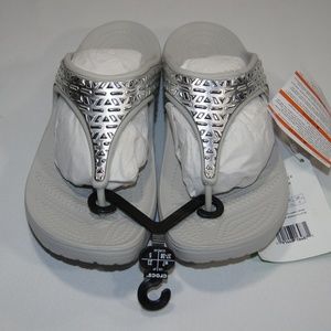 New Crocs Sloane Sandal Pearl White - Silver
